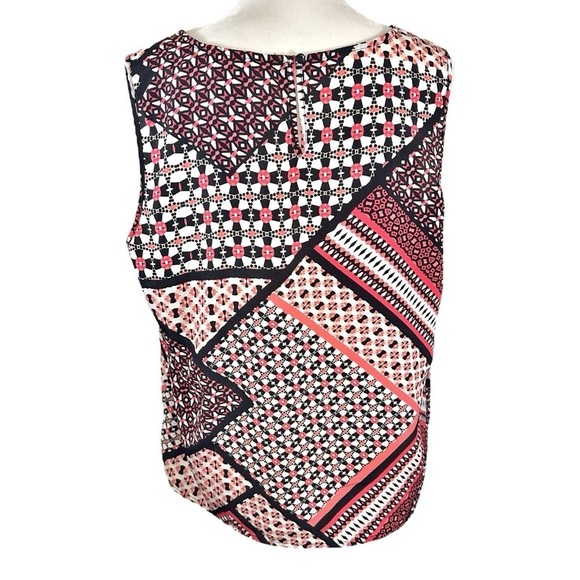 🌸Christopher & Banks- Pink/Black Pattern Flowy Sheer Tank Top Blouse- Size XL - Picture 4 of 8